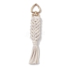 Handmade Macrame Nylon Thread Pendant Decorations HJEW-P019-07G-1