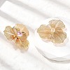 Flower Brass Micro Pave Cubic Zirconia Stud Earrings EJEW-F391-07G-03-3