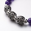 Natural Amethyst Stretch Bracelets BJEW-M183-03A-2