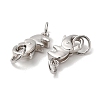 Rhodium Plated 925 Sterling Silver Lobster Claw Clasps with Jump Rings STER-D006-15P-2