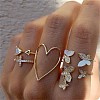 Mixed Style Alloy Rhinestone and Shell Cuff Rings FS-WG24D27-05-1