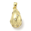 Rack Plating Brass Micro Pave Clear Cubic Zirconia Pendants KK-E114-02G-03-1