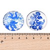 Blue and White Floral Printed Glass Cabochons X-GGLA-A002-30mm-XX-3