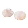 Flat Round Freshwater Shell Pendants SHEL-M005-35-3