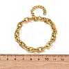 304 Stainless Steel Rectangle Link Chain Bracelets for Women BJEW-F536-17G-3