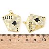 Brass Micro Pave Clear Cubic Zirconia & Black Enamel Pendants CU-CBA5CB0-18G-3