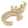 Rack Plating Brass Micro Pave Cubic Zirconia Pendants KK-D535-01C-RS-2