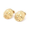 304 Stainless Steel Hammered Textured Flat Round Stud Earrings EJEW-K268-50G-4