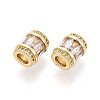 Brass Micro Pave Cubic Zirconia Beads X-KK-P237-02G-2