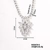 Trendy Unique Style Leaf Brass Rhinestone Pendant Necklace with Rhinestone Cup Chain for Women Girl JD6586-2-1