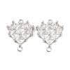 Brass Pave Clear Cubic Zirconia Connector Charms KK-S389-38P-1