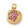 Brass Micro Pave Clear Cubic Zirconia Pendants KK-U065-05A-G-1