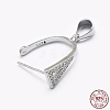 Anti-Tarnish Rhodium Plated 925 Sterling Silver Micro Pave Cubic Zirconia Pendant Bails STER-P034-47P-4