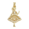 Brass Micro Pave Cubic Zirconia Pendants KK-Z123-18G-1