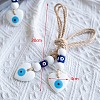 Glass Heart with Evil Eye Pendants Decorations PW-WG88350-01-1