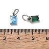 304 Stainless Steel Pave Cubic Zirconia Charms CU-CBABCF3-01P-3