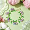 Flower Glass & Acrylic Charm Bracelets BJEW-JB10443-02-2