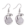 Natural Quartz Crystal Chameleon Dangle Earrings with Crystal Rhinestone EJEW-A092-10P-10-2