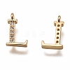 Brass Micro Pave Clear Cubic Zirconia Charms ZIRC-B002-39G-L-2