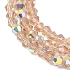 AB Color Plated Transparent Glass Beads Strands GLAA-G127-01H-3