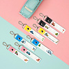 PU Leather & Cotton Name Marker Keychain AJEW-WH0514-007-4