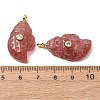 Natural Strawberry Quartz Carved Pendants G-H357-05G-02-2