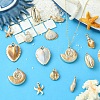 18Pcs 9 Styles Plating Acrylic Imitation Shell Pendants PACR-YW0001-42-4