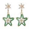 Glass Star Stud Earrings EJEW-MZ00256-3