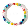 Bohemian Rainbow Mixed Gemstone Rondelle Beaded Stretch Bracelets for Women AG7128-5