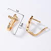 Elegant Brass Clear Cubic Zirconia Cross Hoop Earrings AK0383-5