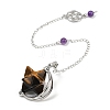 Star Natural & Synthetic Gemstone Pointed Dowsing Pendulums HJEW-Z007-01P-2