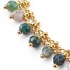Handmade Dyed Natural Faceted Agate Beaded Chains Bracelets & Anklets & Necklaces SJEW-JS01177-3