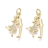 Valentine's Day Brass Micro Pave Clear Cubic Zirconia Pendants KK-Q072-12G-1