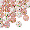 28Pcs 2 Styles Printed Opaque & Transparent Acrylic Beads OACR-TA0005-10-3