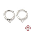 925 Sterling Silver Huggie Hoop Earring Findings STER-K174-15B-S-1