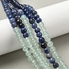 Chakra Natural Red Jasper & Yellow Jade & Green Aventurine & Tiger Eye & Sodalite & Amethyst Beads Strands G-NH0002-E02-4mm-4