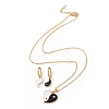 Enamel Yin Yang Dangle Hoop Earrings and Pendant Necklace SJEW-E043-04-2
