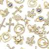 50Pcs 10 Styles Alloy Crystal Rhinestone Pendants ALRI-FS0001-14-3