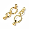 Brass Micro Pave Cubic Zirconia Fold Over Clasps KK-P223-50G-3