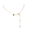 Brass Micro Pave Black Cubic Zirconia Column Bead and Love Disc Pendant Cable Chain Necklaces NJEW-JN05767-3