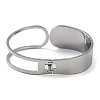 Hollow Out 304 Stainless Steel Wide Cuff Bangles BJEW-G689-01P-3