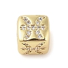 Brass Micro Pave Clear Cubic Zirconia European Beads LS-KK-K368-01G-12-1