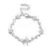 Brass Micro Pave Cubic Zirconia Link Chain Bracelets for Women BJEW-C156-04E-04P-4