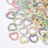 Rainbow ABS Plastic Imitation Pearl Linking Rings OACR-T015-04-07-1