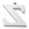 304 Stainless Steel Letter Pendant Rhinestone Settings STAS-J028-01Z-2