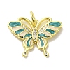 Brass Enamel Micro Pave Cubic Zirconia Pendants KK-Z042-11G-03-1