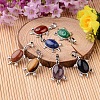 Tortoise Platinum Tone Brass Natural & Synthetic Mixed Stone Pendants G-F265-01-1