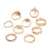 Zinc Alloy Finger Rings Sets RJEW-L101-02G-2