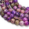 Dyed Natural White JadeImitation Charoite Smooth Round Beads Strands GG-CBA3334-A01-8mm-B-3