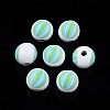 Beach Theme Printed Wooden Beads WOOD-D006-06-3